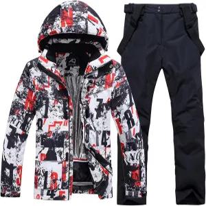 스노우엘브 남성 스키 재킷 및 바지 세트 스노보드 겨울 따뜻한 스노우 수트