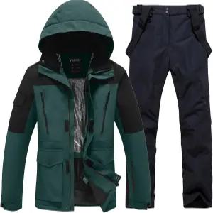 남성 스키복 방수 스노우슈트 투피스 스노보드 재킷과 바지 세트 야외 방풍 겨울 따뜻한
