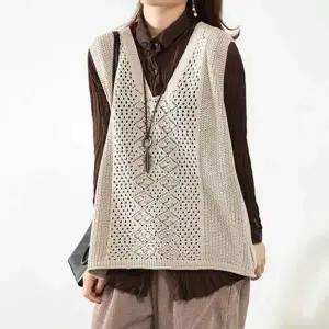 루즈핏 여성 니트 조끼 브이넥 여자 니트 베스트 데일리 간절기