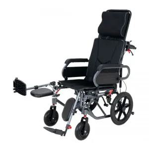 2H메디컬 콤포트 휠체어 - 16kg 초경량 알루미늄 침대형 리클라이너 수동 접이식 장애인 휠체어