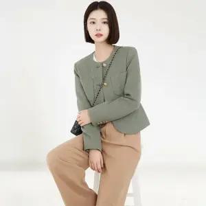 [루미루나]골드버튼트위드라운드재킷