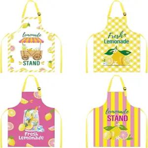 무사에바 레모네이드 스탠드 앞치마 용품 - 베이킹 페인팅 조리용 조절 가능한 스트랩 4개