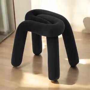 스툴(블랙) 인테리어 볼드라인 화장대의자 화장대스툴 패브릭