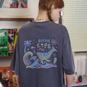 블루 웨이브 피그먼트 반팔티 다크블루