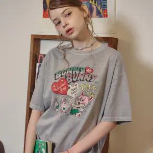 BUNNYNNY 피그먼트 반팔티 고스트그레이