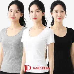 제임스딘 여성 반팔 런닝 면스판 기본 여자 티셔츠 JHWRV014
