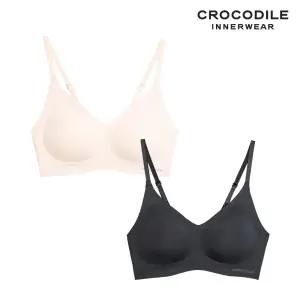 [크로커다일] 소프트 쿨인견 쉘론 패드분리 후크형 브라2종 베이지 블랙 CDWB