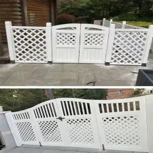 야외 대문 담장 교체 목재 펜스 방부목 울타리 마당