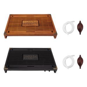 미니 소형멀리스트 티 트레이 서랍형 나무 배수 및 물 저장 기능 공부차 테이블 세트 가정용