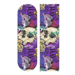 알라자 매직 버섯 해골 스케이트보드 그립 테이프 시트 롱보드 33 X 9 버블 프리 미끄럼 방지 스쿠터 덱