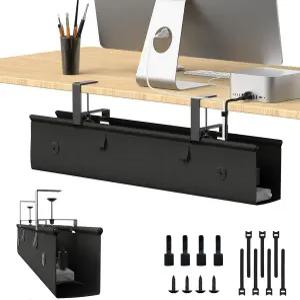 책상 아래 케이블 관리 트레이 30인치 노드릴 코드 정리함 미끄럼 방지 베이스 스탠딩 사무실 및 게임