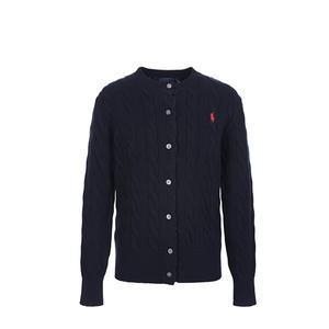 랄프로렌 폴로 여성 케이블 니트 꽈배기 가디건 네이비