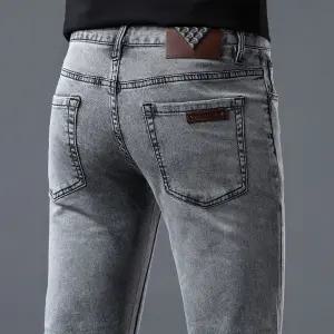 팬츠 남성 회색 청 배기핏 스모크 내마모성 워싱 스판 미드컷 소프트 집업 원픽1