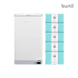 버틸 탈취 휴지통 쓰레기통 28L+리필5개 기저귀 화장실 냄새차단 밀폐 종량제