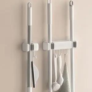 ( )청소도구 무타공 걸이 밀대 거치대 욕실 1P