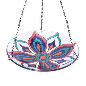 야외용 맘탑 색채로운 11인치 목욕 장식 유리 정원 목욕 걸이 잔디밭 모이통