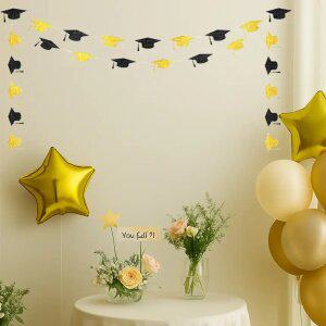 J2K 학사모 가랜드 졸업식 파티 반짝이 데코 어린이집 행사