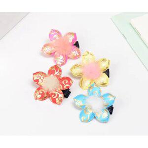 J2K 한복 집게핀 밍크 플라워 전통 머리핀 헤어 악세사리