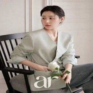 (MADE/브랜드퀄리티) 빌로드 노카라 브이넥 허리 스트랩 자켓 jk3060