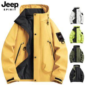 지프 JEEP SPIRIT 남녀공용 하이넥 바람막이 아웃도어 등산패션 캠핑패션 후드 방수 방