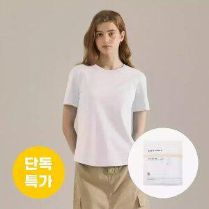 베이직하우스 여성 프리미엄 순면40수 라운드 반팔티셔츠 2팩