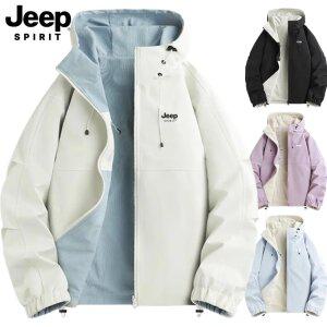 지프 JEEP SPIRIT 남녀공용 양면 점퍼 아웃도어 자켓 후드 집업 커플 방수 방한 여성