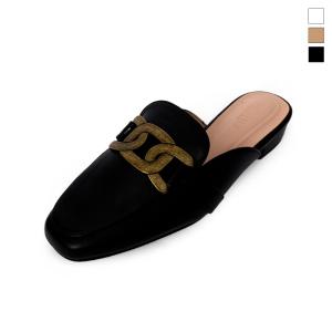 미르바네스슈즈 골드장식 뮬 슬리퍼_3cm