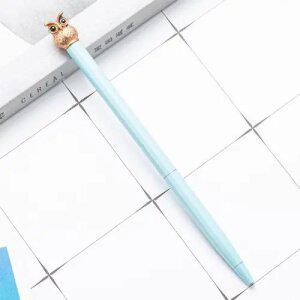 학생 사무용 데일리 필기구 검정볼펜 부엉이 유성볼펜(스카이) 검정펜