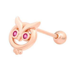 14K 골드핀 레드 부엉 심플 데일리 베이직 이너컨츠 트라거스 연골 룩 피어싱