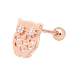 14K 골드핀 수리 부엉이 심플 데일리 베이직 이너컨츠 트라거스 연골 룩 피어싱