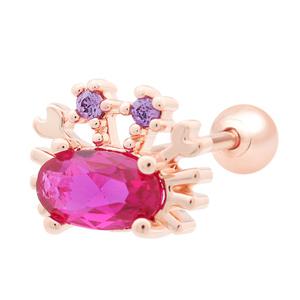 14K 골드핀 핑크크랩 심플 데일리 오션 베이직 이너컨츠 트라거스 연골 룩 피어싱