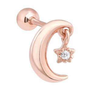 14K 골드핀 스윙스타 달 별 큐빅 이너컨츠 트라거스 연골 아웃컨츠 심플 여자 데일리