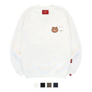 [엘라모] 3M 큐티애니멀프렌즈 맨투맨 남녀공용 빅사이즈 S~4XL