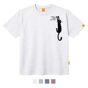 [엘라모] 검은고양이 반팔 티셔츠 남녀공용 빅사이즈 S~4XL