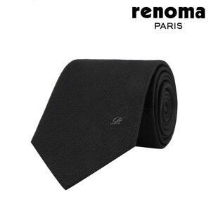 레노마 사선 헤링본 R포인트 블랙 넥타이 VZRTR0062BK
