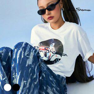 [택가 48,000원] 벤셔먼 남성 그래픽 반팔 티셔츠 화이트 BNBTS223M