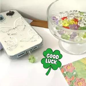 /알럽하우스 휴대폰 케이블 먼지 플러그 네잎클로버 먼지마개