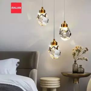 북유럽 스타일 침대 옆 크리스탈 무드등 원형 펜던트 조명 거실 침실 복도 갤러리용 천장 샹들리에