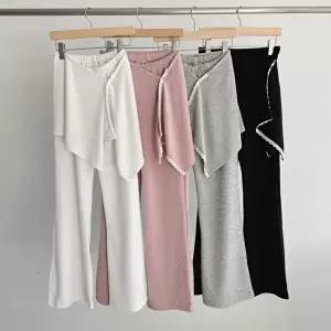 [옷자락]여성 발레코어 레이어드 미니 스커트 골지 부츠컷 팬츠