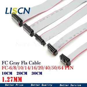 JTAG ISP 다운로드 케이블 그레이 플랫 리본 데이터 DC3 IDC 박스 헤더 1.27mm 피치 FC-6 10 14 16 20 40/5