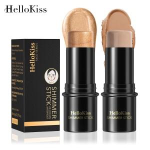 Hellokiss 방수 쉬머 페이스 브론저 하이라이터 글리터 코렉터 컨투어 일루미네이터 스틱 크리미 블러쉬 메