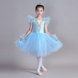 소녀를 발레 레오타드 댄스 유아 눈송이 반짝 이는 스커트 발레리나 어린이 코스프레 드레스 무대 쇼 의상