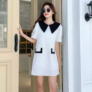 비욘드라이프J BVV 빅카라 배색 미니 원피스