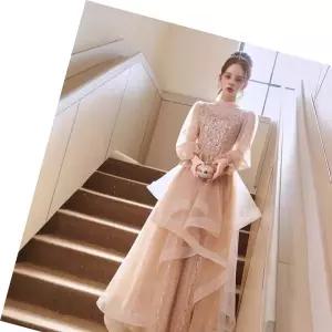 웨딩드레스 ToB 골든 엘레강스 하이넥 퍼프 롱 드레스 교복 학생복