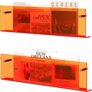 DOHWSK 아크릴 매거진 홀더 2팩 걸이형 책장 랙 대기실 사무실 가정용 벽걸이 플로팅 브로셔