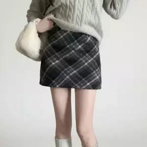 CCK194B여성용 일상 스타일 체크 패턴 미니 스커트