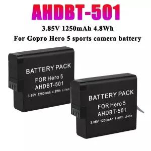 GoPro 7 6 5 블랙 스포츠 카메라 AHDBT 501 충전식 리튬 배터리용 1250mAh AHDBT-501 배터리