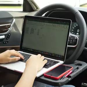 자동차 핸들거치대 테이블 트레이 차량용 미니독서대 노트북거치대 책상 차박