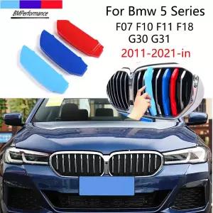 자동차 그릴망 튜닝 3PCS M 성능 레이싱 그릴 스트립 클립 BMW 호환 5 시리즈 E39 E60 E61 F10 F11 F18 F07