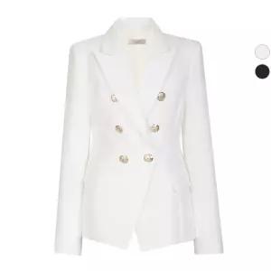 여성 피크드카라 봄가을 스판 더블 정장 자켓